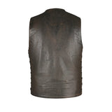 Toas - Men's Motorcycle Leather Vest (Brown)
