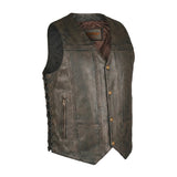 Toas - Men's Motorcycle Leather Vest (Brown)