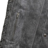 Tombstone - Men's Motorcycle Leather Vest (Gray)
