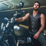 Wrangler - Men's Ultra Leather Motorcycle Vest