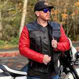 Vincent Men's Cafe Style Leather Jacket