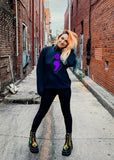 Semicolon Unisex Black & Purple Hoodie
