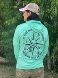 Unisex Nautical Compass Hooded UV Long Sleeve Tee