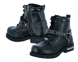 Women's Boots with Side Zipper and Single Strap