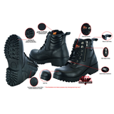 Women's Side Zipper Plain Toe Boots