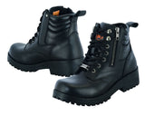 Women's Side Zipper Plain Toe Boots