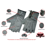 Women's Washed-Out Gray Perforated Fingerless Glove