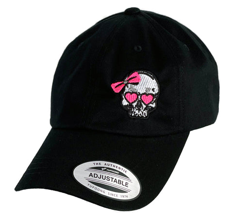 Women's PINK bow Embroidered Adjustable Cap