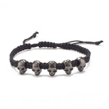 Skulls - Adjustable Bracelet (Black or Silver Skulls)