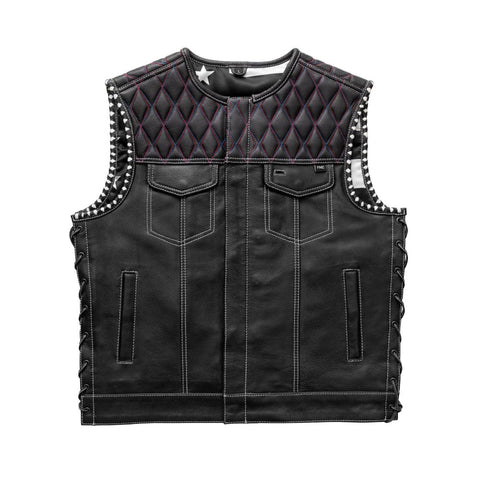 Americano Men's Club Style Leather Vest