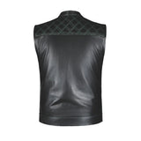Green Diamond - Men's Club style Leather Motorcycle Vest