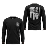 Men's Long Sleeve T-Shirt with American Eagle & Flag Print