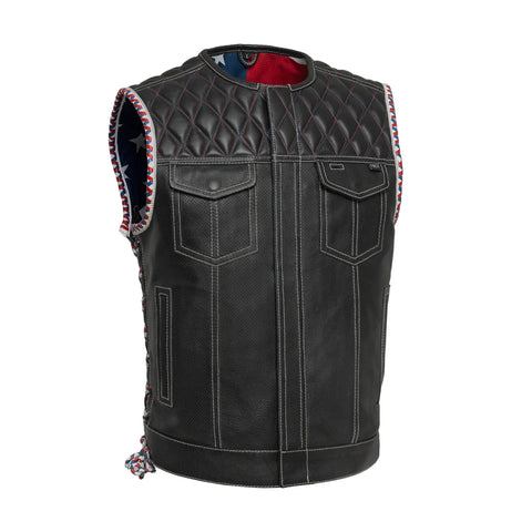 Captain Perforated Men's Motorcycle Leather Vest