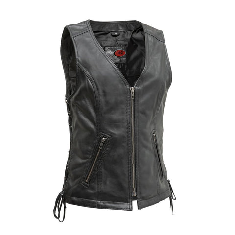 Cindy Women's Leather Motorcycle Vest