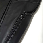 Club Elite - Leather Vest with Full Side Zippers