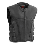 Commando Men's Leather Swat Style Motorcycle Vest