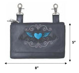 Ladies Cowhide Leather Clip-On Bag