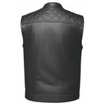 Black Diamond  - Mens Premium Leather Diamond Stitch Club Vest