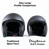 DOT Approved Daytona Cruiser Open Face Motorcycle Helmet - Men, Women & Youth - With Visor & Graphics - W/ Butterfly