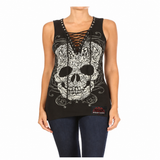 Women’s BLACK Baroque Skull Graphic Top