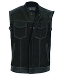 DM900 Men's Leather/Denim Combo Vest