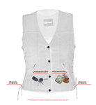 Women's Single Back Panel Smart Access Pockets Denim Vest