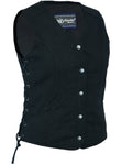 Women's Denim Longer Body & ¾ Vest - Side Laces