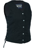 Women's Denim Longer Body & ¾ Vest - Side Laces