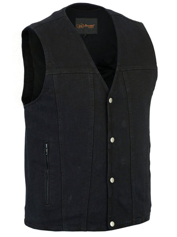 DM925BK Men's Single Back Panel Concealed Carry Denim Vest