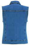 Women's Blue Denim Snap Front Vest