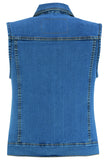 Women's Blue Denim Snap Front Vest