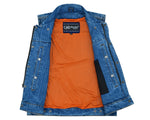 Men's Snap Front Denim Vest- Blue