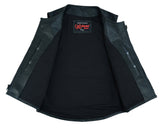 Men's Updated Perforated SWAT Team Style Leather Motorcycle Vest