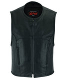 Men's Updated Perforated SWAT Team Style Leather Motorcycle Vest