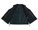 Ranger Motorcycle Leather Vest - Single Back Panel with Smart Access Pockets