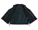 Ranger Motorcycle Leather Vest - Single Back Panel with Smart Access Pockets