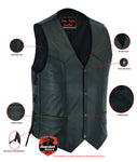 Men's Side Lace Economy Leather Motorcycle  Vest