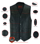 Men’s Traditional Single Back Panel Concealed Carry Vest