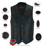 Men’s Traditional Single Back Panel Concealed Carry Vest