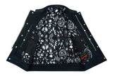 Men's Paisley Black Leather Motorcycle Vest