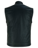 Men's Paisley Black Leather Motorcycle Vest