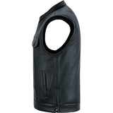 Men's Upgraded Style Smart Leather Vest Smart Access Pockets Side Zipper