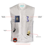 Men's Upgraded Style Smart Leather Vest Smart Access Pockets Side Zipper