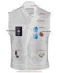 Frontier Motorcycle Leather Vest - Snap Closure, Milled Cowhide, Scoop Collar & Hidden Zipper with Smart Access Pockets