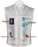 Private Black Leather Vest with Smart Access Pockets