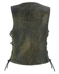 Women's Antique Brown Single Back Panel Vest with Smart Access Pocket