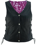 Miss Miles - Purple Paisley Women's Leather Vest