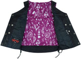 Miss Miles - Purple Paisley Women's Leather Vest