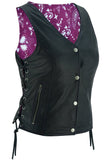 Miss Miles - Purple Paisley Women's Leather Vest