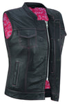 Violet Pink Women's Leather Vest